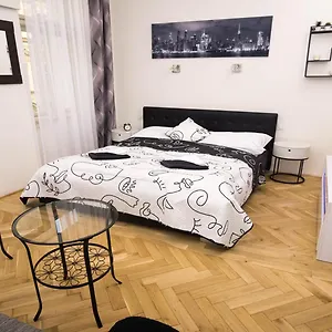Black & White By Wenceslas Square And Muzeum Prag